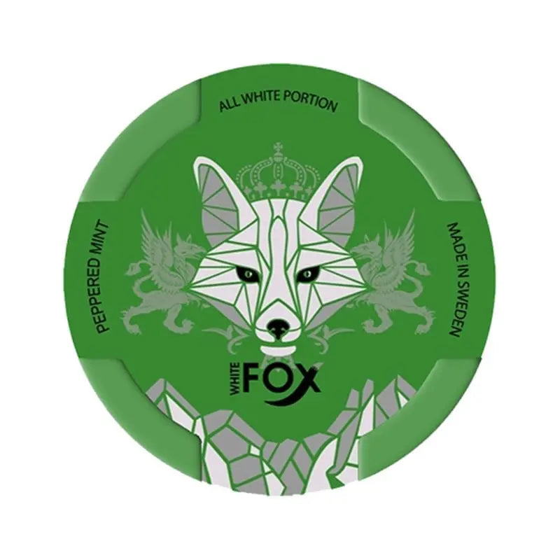 White Fox Peppered Mint is a peppermint-flavoured nicotine pouch. The nicotine pouches of White Fox Peppered Mint are of very high quality and moisture value. Because of this, you will never have dried nicotine pouches