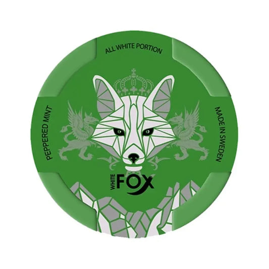 White Fox Peppered Mint is a peppermint-flavoured nicotine pouch. The nicotine pouches of White Fox Peppered Mint are of very high quality and moisture value. Because of this, you will never have dried nicotine pouches